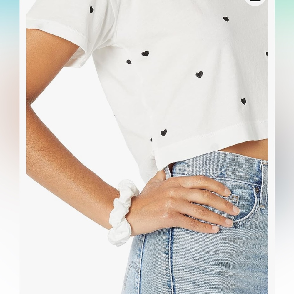 Sundown by Splendid NWT Embroidered Crop Top with Scrunchie